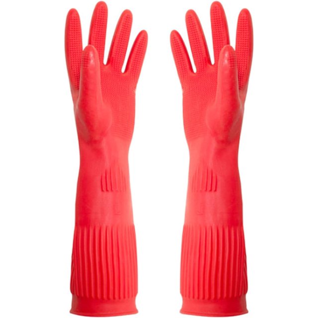 Kitchen Cleaning Waterproof Non-Slip Dishwashing Gloves-2 Pairs House Essentials Multi-Purpose Reusable Glove