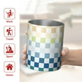 thumbnail image 5 of 12oz Coffee Tumblers Colorful Gradient Checkerboard Checkered Pattern Stainless Steel Vacuum Insulated Travel Tumbler Coffee Cups Mug with Lid and Straw with Cleaning Brush for Cold & Hot Drinks, 5 of 5