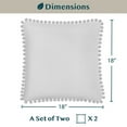 thumbnail image 5 of PAVILIA Light Gray Throw Pillow Covers with Pom Pom 18x18 Set of 2, Decorative Pillow Cases for Bedroom Aesthetic, Small Throw Pillows Set for Bed, Velvet Euro Plush Cushion Covers for Sofa Couch, 5 of 7