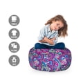 thumbnail image 2 of Navy and Blush Storage Toy Bag Chair, Pattern Based on Traditional Elements Paisley Old Fashioned Floral, Stuffed Animal Organizer Washable Bag, Small Size, Multicolor, by Ambesonne, 2 of 3