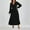 Black, variant on SMihono Women's Elegant Lantern Long Sleeve Evening Dress, Sexy V-Neck High Waist Slim Fit Swing Dresses Solid A-Line Dress Black L