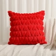 thumbnail image 5 of PEONAVET Valentines Throw Pillow Covers 18×18 Inch Velvet Heart Pillow Cover for Valentines Day Decorations Soft Faux Wool Heart Pillow Case for Couch Sofa(Red), 5 of 6