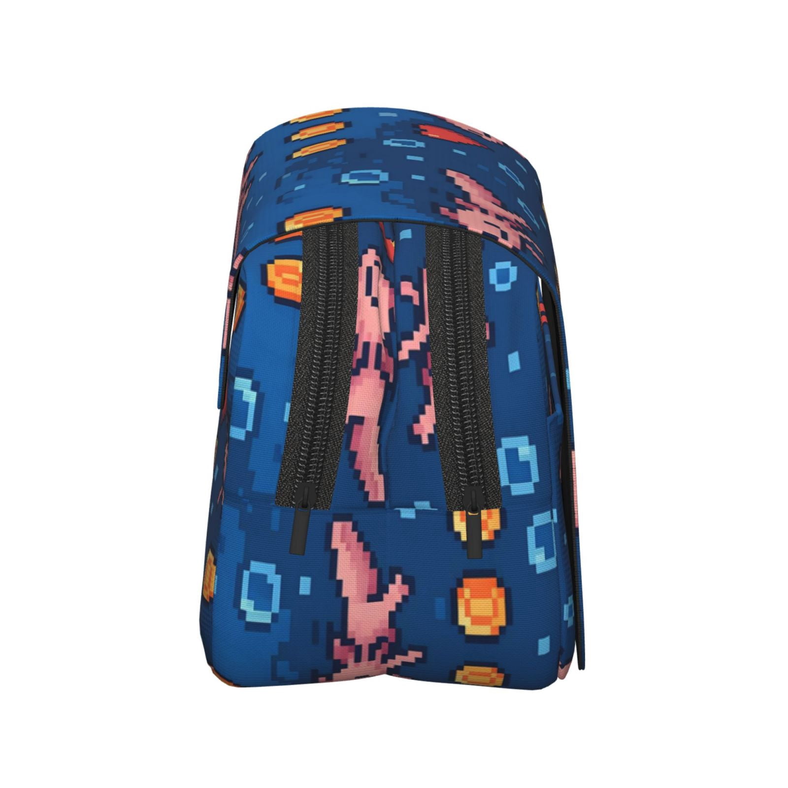 Large-Capacity Flip-Top Double-Layer Pencil Case, Multi-Functional Pocket Pen Case, Durable Stationery Organizer Retro Pixel Axolotls - 8-Bit Nostalgia