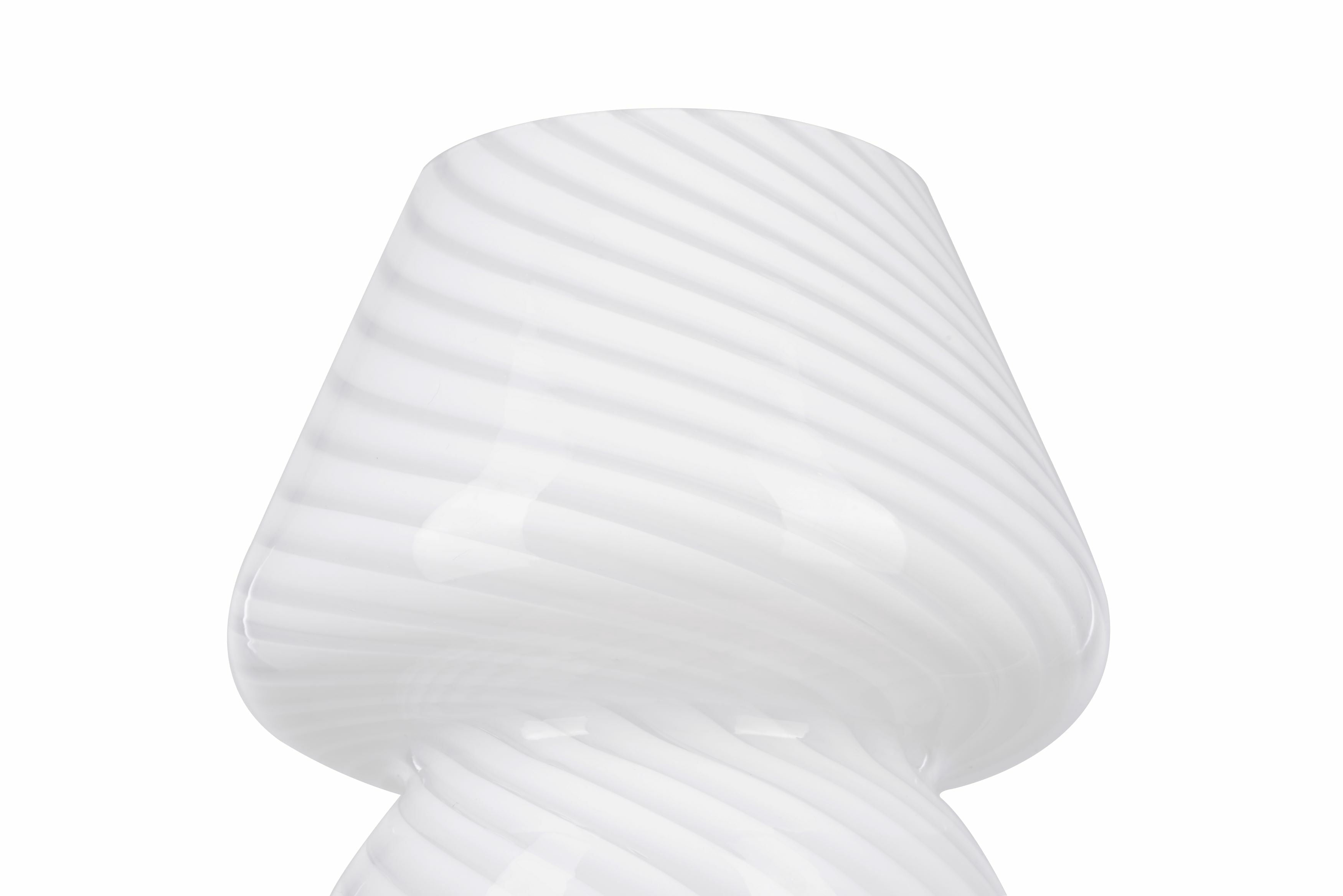 Catalina Lighting Mushroom Table Lamp, White Glass, White