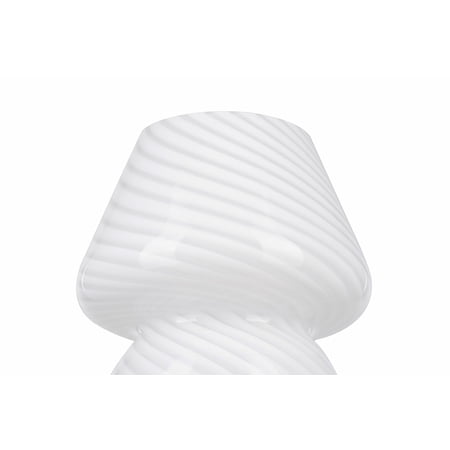 Catalina Lighting Mushroom Table Lamp, White Glass, White