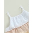 thumbnail image 4 of Kids Girls Dress Contrast Color Sequins Tiered Ruffles Sleeveless Cami Dress Summer Princess Dresses, 4 of 7