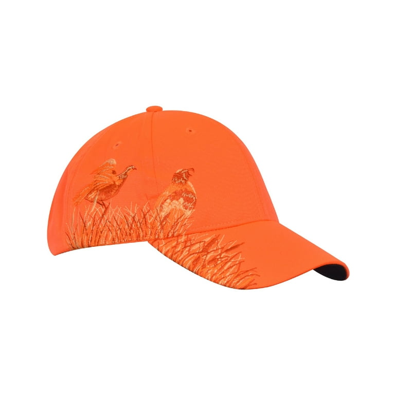 Quail Caps Hunting Blaze Cap Unisex KC Embroidery, Orange Adjustable