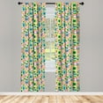 thumbnail image 3 of Ambesonne Geometric Curtains, Colorful Retro Shapes, Pair of 28"x84", Multicolor, 3 of 5