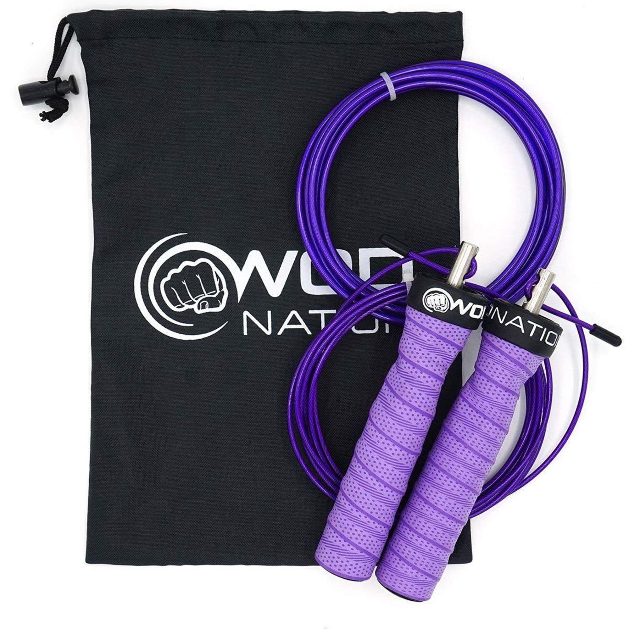 Black - WOD Nation Speed Jump Rope - Blazing Fast Rope for Endurance 並行輸入 WOD Nation Attack Speed Adjustable Jump Rope With Unique Two