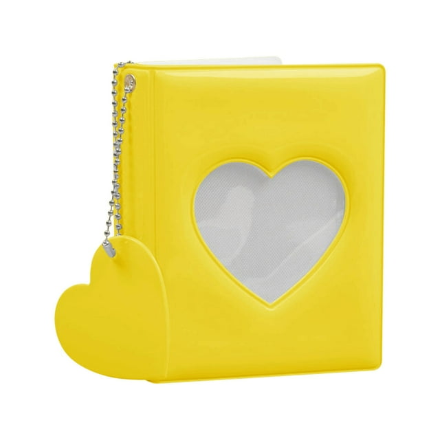3 Inch Pocket Photo Album with Heart Hollow Design, Pvc Photocard Holder Book for Bank Cards Tickets, Multipurpose Card Organizer Gift, Photo Album X1