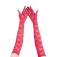 thumbnail image 1 of Maoww 2 Pcs Gants en Dentelle pour Femmes Étiquette Manches Longues Filets en Résille Mitaines de Mariée Robe de Fantaisie Costume Balle Rouge, 1 of 8