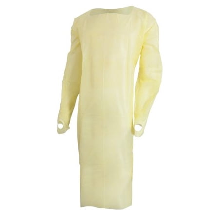 Over-the-Head Protective Procedure Gown McKesson One Size Fits Most Unisex NonSterile Yellow - 10 Each / Bag - 16961100