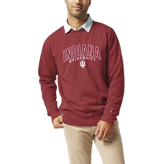 Men's League Collegiate Wear Cardinal Indiana Hoosiers Heritage Tri-Blend Pullover Sweatshirt
