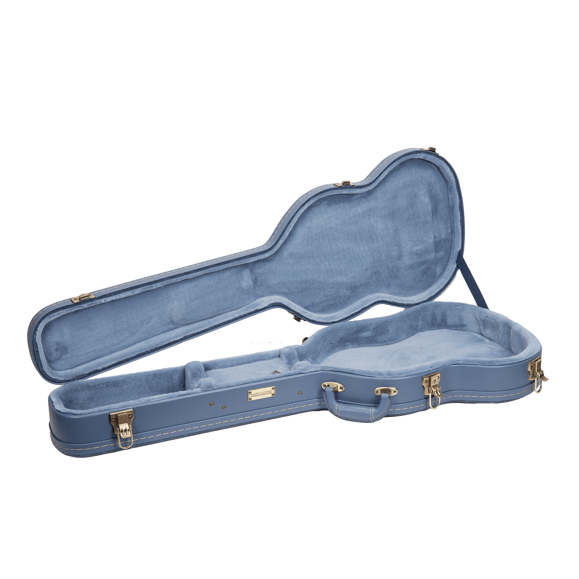 Crossrock Relief Series - Premium Wooden Case for SG Electric Guitars, featuring a Highly Textured Surface and Mink Imitation Fleece Interior - Smoke Blue