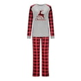 thumbnail image 2 of Odeerbi Christmas Pajamas for Family Plaid Holiday Long Sleeve Family Christmas Pajamas Matching Sets Mom Fashion Plaid Print Blouse Tops Pants Sleepwear Xmas Family Matching PJs Set Gray, 2 of 4
