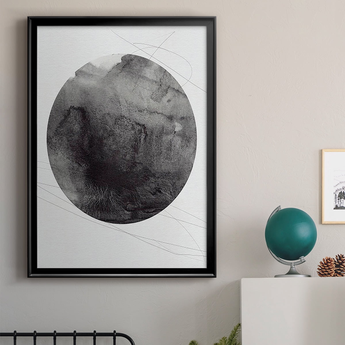 Graphite Moon I Premium Framed Print, in Gold, Black, or Silver - Ready to Hang