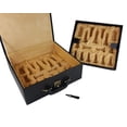 thumbnail image 3 of 4" Staunton Wood BRIDLED Knight Chess Set Tray Storage Box + Walnut Color Board, 3 of 9