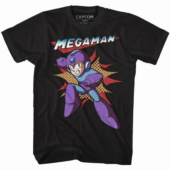 Mega Man Mega Black Adult T-Shirt 4Xl
