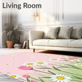 thumbnail image 2 of ODIKA 5'x7' Machine Washable Non-Slip Area Rug, Spring Meadow Floral Base Protection Stylish Decorative High Traffic Rug, Pink, 631864, 2 of 7