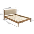 thumbnail image 6 of Roundhill Furniture Vichy Rubberwood Platform Bed in Light Walnut, Queen, 6 of 6