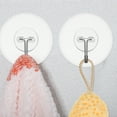 thumbnail image 4 of 12pcs Heavy Duty Clear Self Adhesive Round Hooks for Easy Hanging, 4 of 9