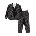 thumbnail image 1 of Balery Black Spider On Web 1 Conjunto de Pijama con Estampado para Mujer, Conjunto de Dos Piezas con Manga Larga, Ropa de Dormir Suave con Bolsillos, Pijamas Cómodos-Medium, 1 of 7
