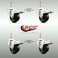 thumbnail image 2 of 3 Inch 316SS Soft Rubber Swivel 10mm Threaded Stem Caster Set Lock Brake SCC, 2 of 2