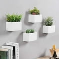 thumbnail image 4 of MyGift 4 Piece Modern Wall Hanging Ceramic Planter, White, 4 of 7