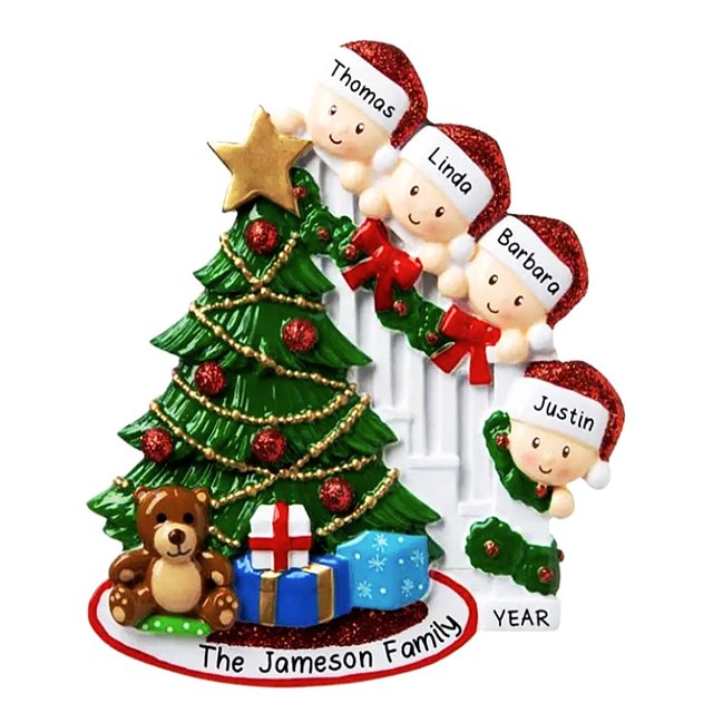 2020 Personalized Family Christmas Tree Ornament Personalized Survived Family Pendant Mini Christmas Tree Hanging Pendant