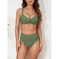 thumbnail image 3 of Bikini ZAFUL Twist de cintura alta para mujer verde claro talla L, 3 of 6