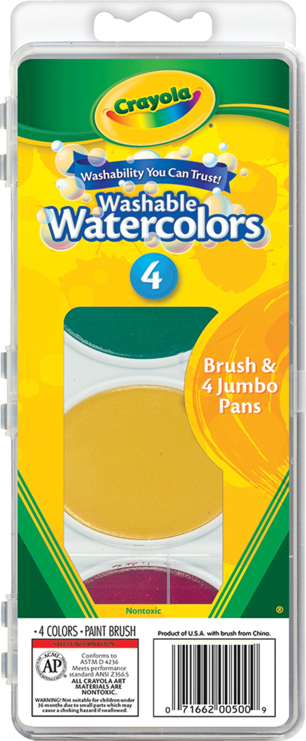 Crayola Washable Watercolor Set, 4-Colors