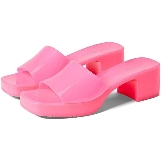 Steve Madden Harlin Hot Pink Harlin Square Toe Platform Jelly Slide ...