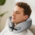 thumbnail image 4 of Memory Foam Travel Neck Pillow for Travel - 360° Support 2-in-1 Neck Pillow with Adjustable Clasp, Breathable for Long Flights, Car, Train, Office & Home Use - Includes Storage Bag, 4 of 6
