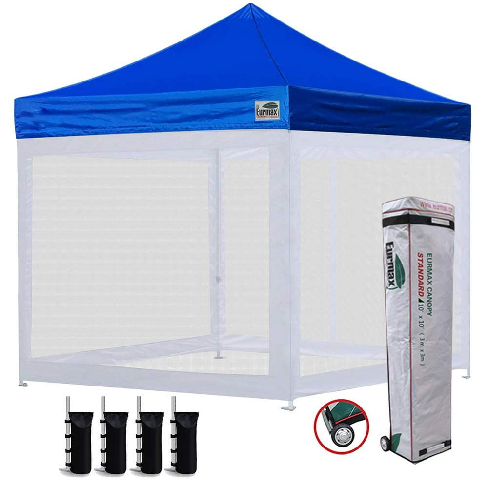 Eurmax 10x10 Ez Pop Up Canopy Screen Houses Shelter Commercial Tent