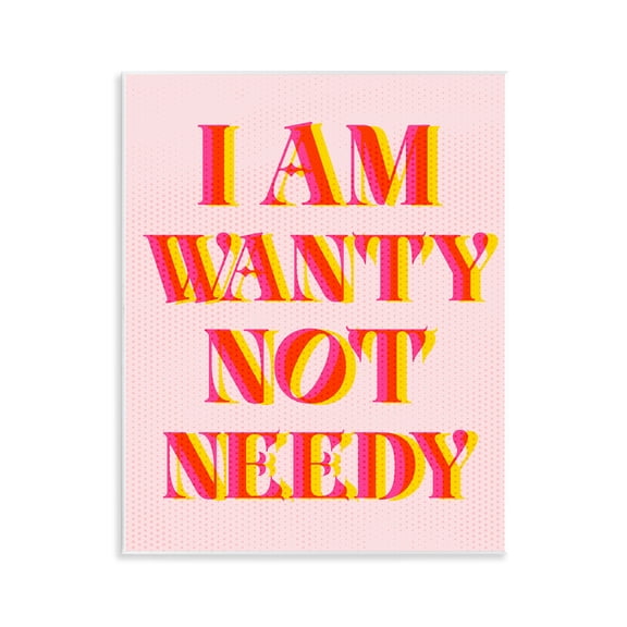 Stupell Industries Wanty Not Needy Text & Numbers Painting Unframed Art Print Wall Art, 11 x 14