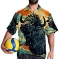 thumbnail image 4 of Yak Men's Short Sleeve Beach Shirts, Casual Button Down Poplin Printed Summer Tops - Unisex, 4 of 6