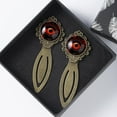 thumbnail image 4 of Halloween eyeballs Vintage Copper-Colored Lace Bookmarks: Set of Two Stainless Steel Book Accessories for Readers and Book Lovers, 4 of 5