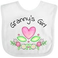 thumbnail image 3 of Inktastic Granny's Girl- Heart Flowers Girls Baby Bib, 3 of 4