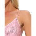 thumbnail image 5 of INSPIRE CHIC Women's Dress V Neck Sequin Spaghetti Strap Backless  Party Club Mini Dresses S Pink, 5 of 5