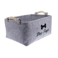 thumbnail image 2 of HomelyJoy Dog Toy Basket, Foldable Pet Storage Bin Box with Wooden Handles for Toys Blankets Leashes, Soft Felt Organizer for Home Travel, Light Gray, 1 Pack, 2 of 9