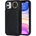 thumbnail image 3 of for iPhone 11 Case with Card Holder - Credit Card Slot,RFID Blocking,360°Rotating Ring Kickstand and Leather Flip Folio Wallet Cover for Women(Black), 3 of 17