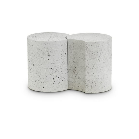 Meridian Furniture Dimple 2 Piece White Terrazzo Pattern Iron Metal End Table