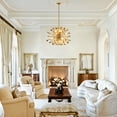 thumbnail image 2 of 35"  Modern Distressed Gold 14-Light Butterfly Sputnik Chandelier for Dining Room and Living Room, 2 of 7
