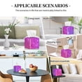 thumbnail image 7 of Gukieu Purple Glitter Print Leather Tissue Box, PVC Waterproof Velcro Opening and Closing Square Tissue Box Holder, Suitable for Home and Office Decoration, 7 of 7