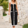 thumbnail image 3 of Mini vestido de playa con cuello en V y espalda descubierta para mujer - Tejido elástico y transpirable - Disponible en tallas S-XL con colores vivos para diversas ocasiones, 3 of 8