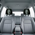 thumbnail image 4 of Halloween Face Print Stretch Car Headrest Cover Set O, Universal Elastic Seat Protector, Spooky Car Interior Decoration Accessories, 4 of 6