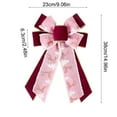 thumbnail image 3 of Btomtd 14.96"x9.05" Tree Top Bow for Christmas Tree Decoration with Handmade Plushes Edge Bow Ribbon Festive Ornaments and Seasonal Bows for Holiday Displays, Pink, 3 of 6