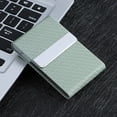 thumbnail image 2 of Business Card Case Business Card Organizer Business Card Storage Box Fashionable  Case PU Leather Business Card Storage Box Case Holder Organizer GiftsWeave Pattern Green, 2 of 8
