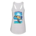 thumbnail image 2 of Swimming Sea Turtle Animal Lover Ladies Racerback Tank Top, White, X-Large, 2 of 3