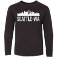 thumbnail image 3 of Inktastic Seattle Washington Skyline WA Cities Long Sleeve Youth T-Shirt, 3 of 5